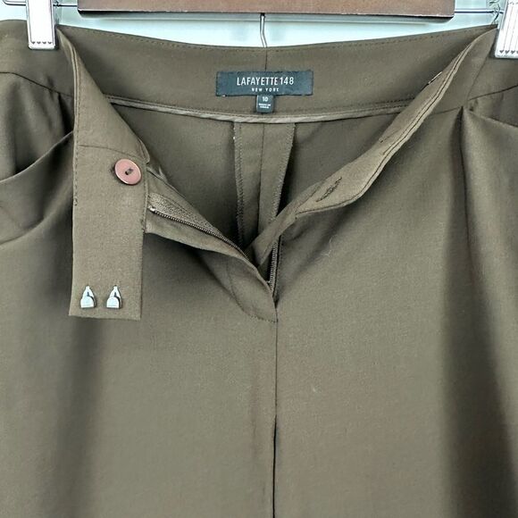 Lafayette 148 New York Irving Wool Blend Trouser Brown Size 10 - Picture 7 of 11